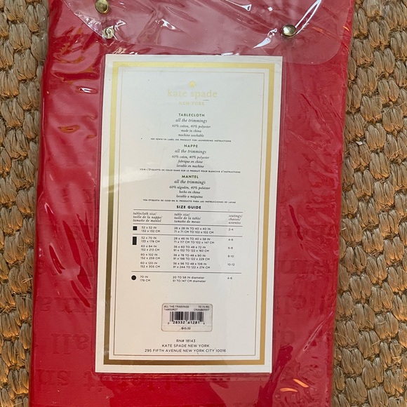 Kate Spade “All The Trimmings” Tablecloth. 70” Round NWT - Picture 3 of 4